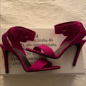 Pedro García Catalina Heels in Orchard Satin.